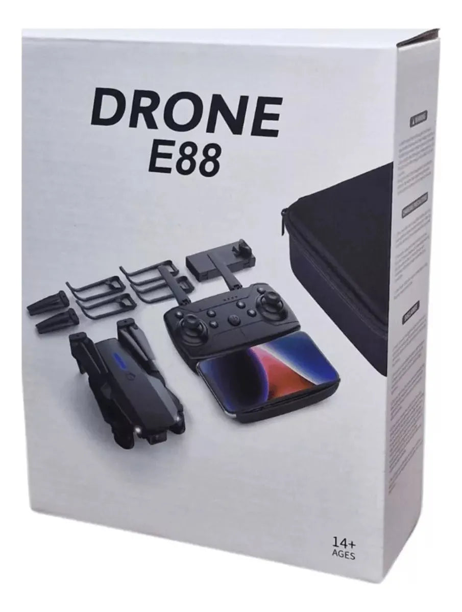 Dron Profesional E88 Pro Rc 4k Con Cámara Dual Y Rotación