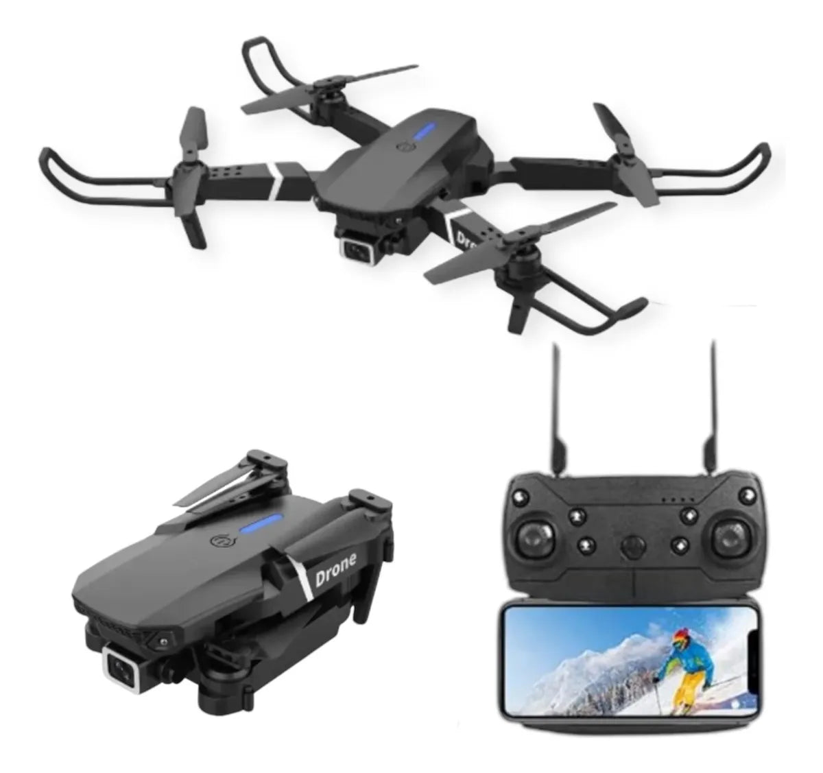 Dron Profesional E88 Pro Rc 4k Con Cámara Dual Y Rotación